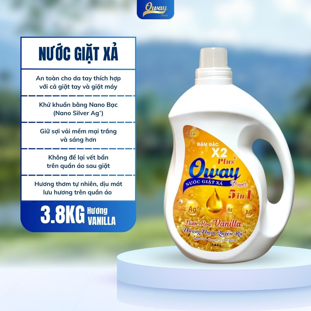 Nước giặt xả Oway Power Hương Vanilla 3.8kg