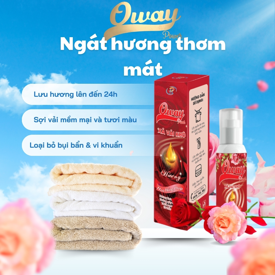 Xả vải khô OWAY POWER 100ml – Hương Hoa Pháp